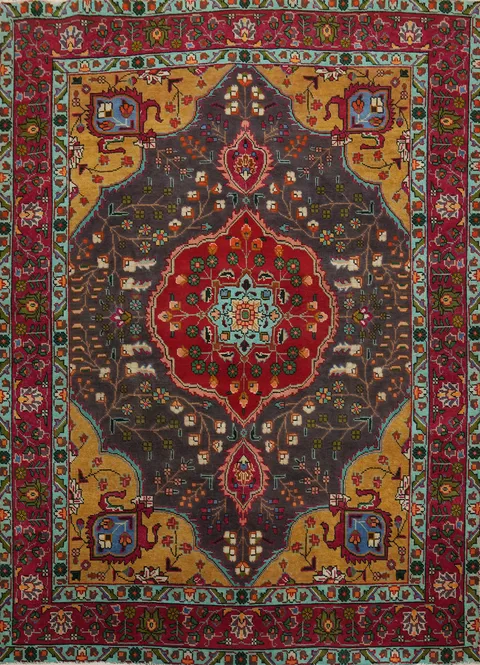 Handmade Wool Tabriz Persian Rug 5x6