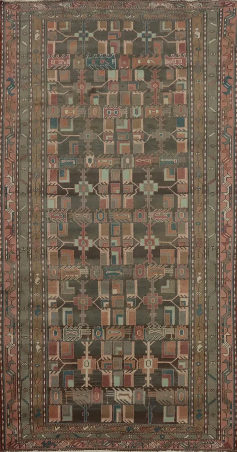 Handmade Wool Ardebil Persian Area Rug 5x9