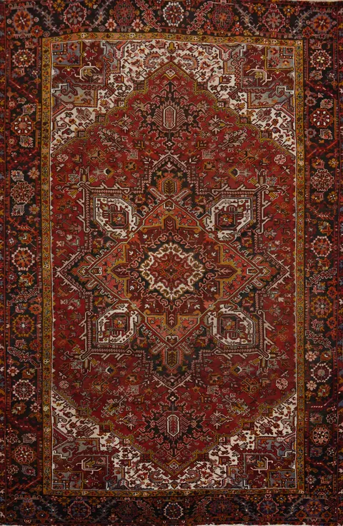 Vintage Wool Heriz Persian Area Rug 8x11