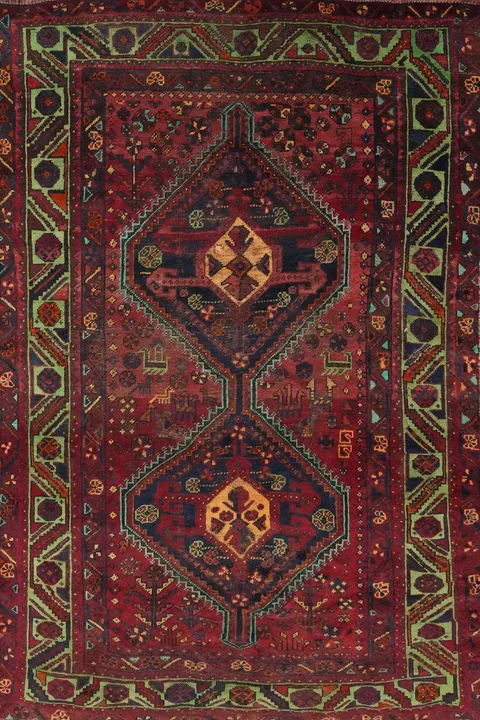 Wool Geometric Qashqai Persian Rug 5x7