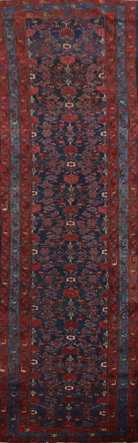 Antique Vegetable Dye Malayer Persian Runner Rug 4x16