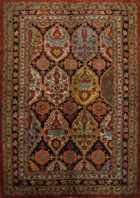 Vegetable Dye Antique Sultanabad Persian Rug 5x6