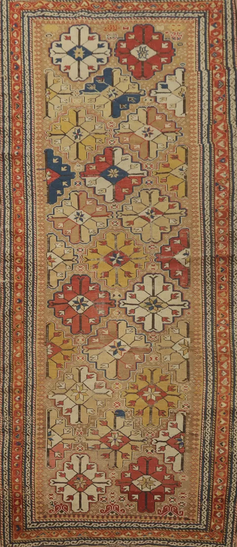 Pre-1990 Vegetable Dye Heriz Bakhshayesh Persian Runner Rug 4x9