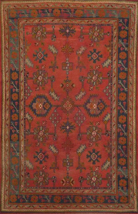 Pre-1900 Antique Oushak Vegetable Dye Area Rug 6x8
