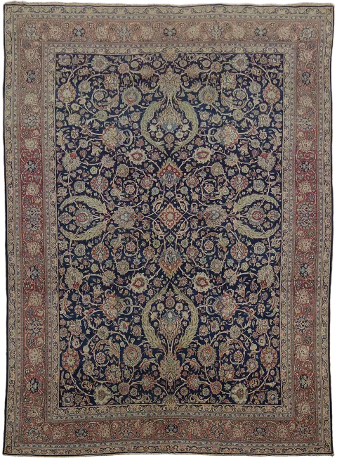 Vegetable Dye Kashan Dabir Persian Large Rug 10x14