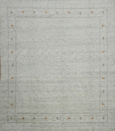 Little Animals Wool Gabbeh Square Area Rug 10x10