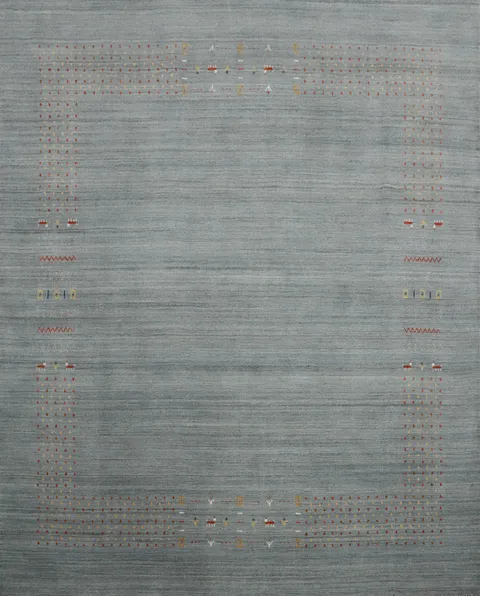 Elegant Gray Gabbeh Area Rug 9x9 Featuring Minimalist Design Elements