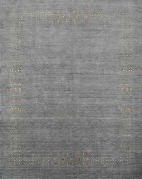 Chic Grey Gabbeh Rug 9x9 with Intricate Patterns Ideal for Any Living Space