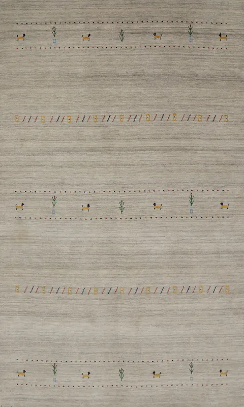 Tribal Wool Gabbeh Handmade Area Rug 5x8
