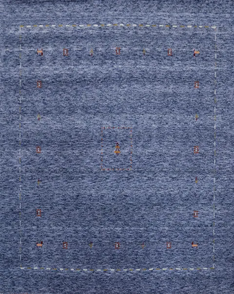 Handmade Blue Gabbeh Square Area Rug 6x6