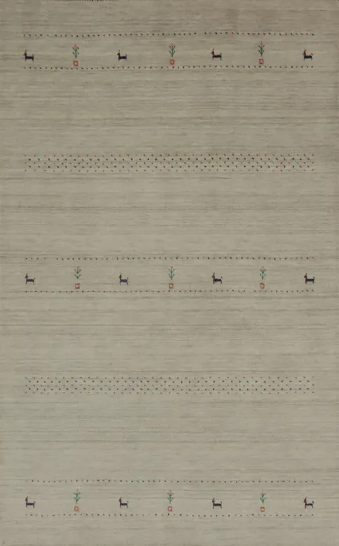 Tribal Gabbeh Handmade Area Rug 5x8