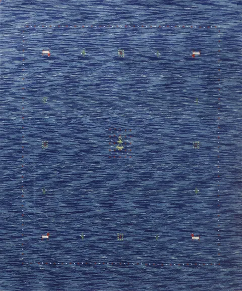 Blue Handmade Gabbeh Square Rug 5x5