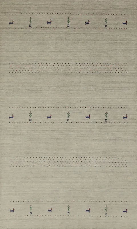 Little Animals Wool Gabbeh Area Rug 5x8
