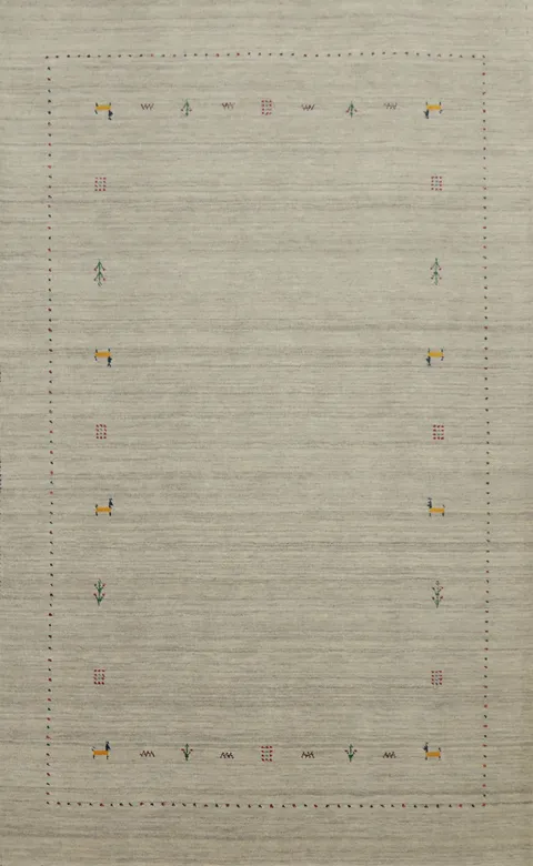 Refined Gabbeh Area Rug 5x8 with Discreet Tribal Patterns