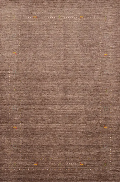 Handmade Brown Wool Gabbeh Oriental Rug 5x7