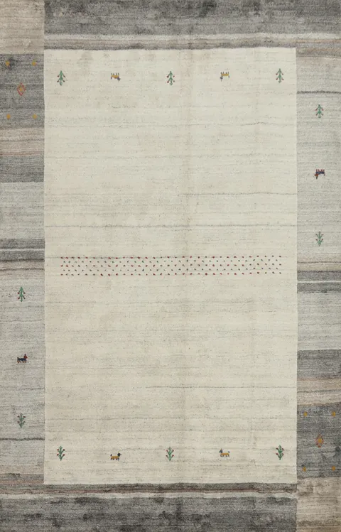 Tribal Gabbeh Handmade Area Rug 5x8