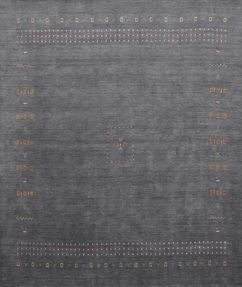 Tribal Gabbeh Square Wool Gray Area Rug 10x10