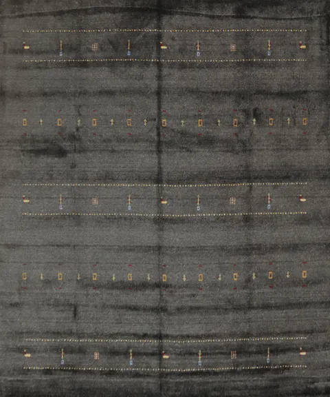 Dark Tribal Gabbeh Square Wool Area Rug 8x8