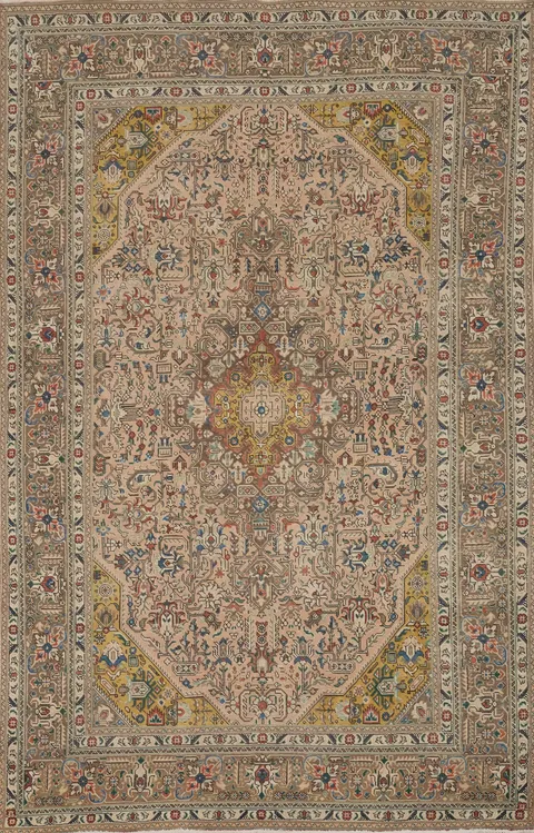 Handcrafted Wool Tabriz Persian Area Rug 7x10