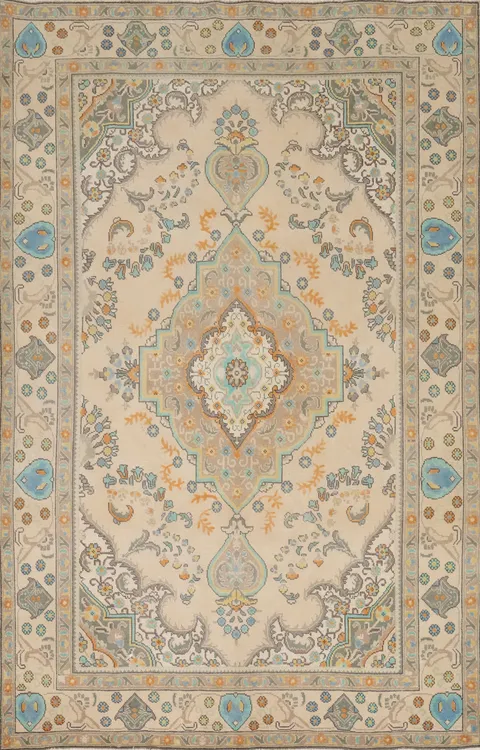 Traditional Wool Tabriz Persian Area Rug 6x9