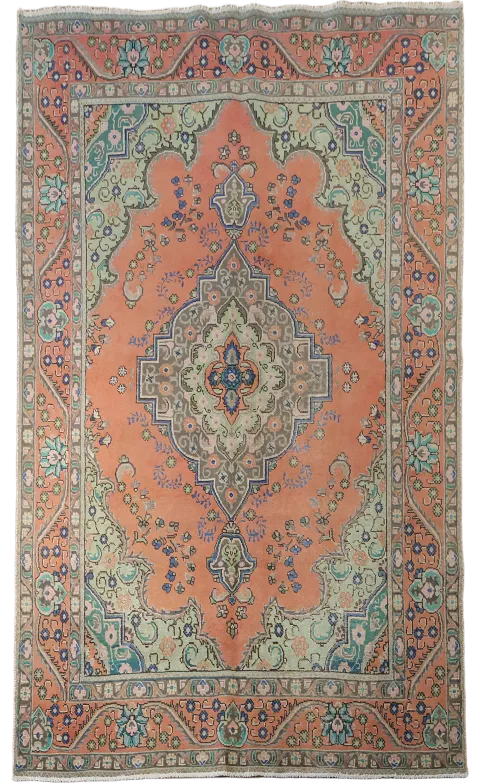 Vintage Traditional Wool Tabriz Persian Area Rug 6x9
