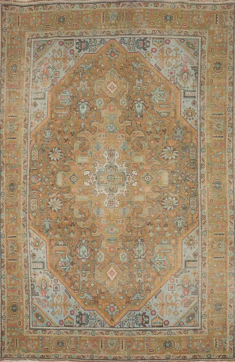 Vintage Wool Tabriz Persian Area Rug 7x10