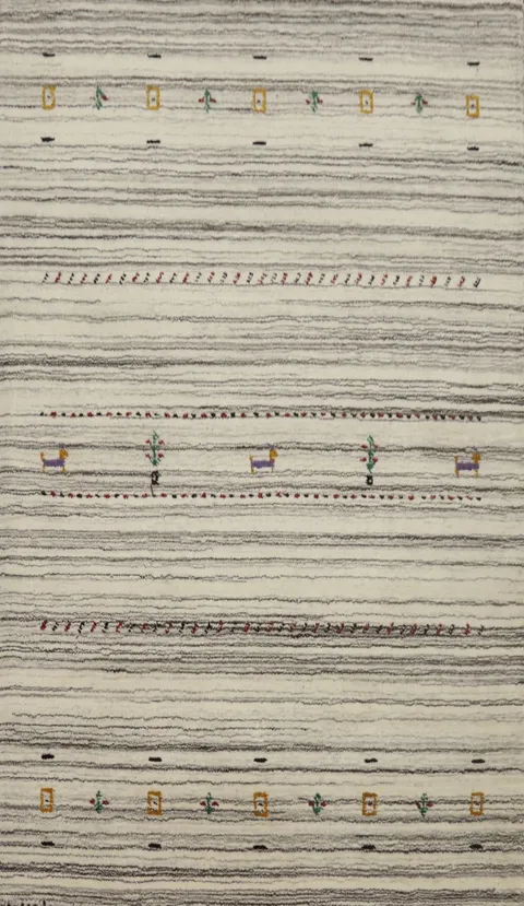 Tribal Gabbeh Handmade Wool Rug 3x5