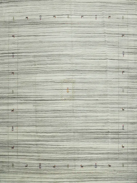 Elegant Gabbeh Area Rug 10x10 with Subtle Geometric Patterns
