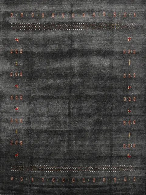 Elegant Dark-Toned Gabbeh Area Rug 8x8