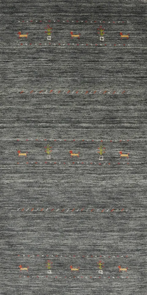 Handmade Gray Tribal Gabbeh Oriental Rug 3x6