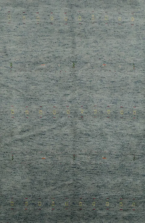 Elegant Gabbeh Area Rug 5x8 with Subtle Tribal Patterns