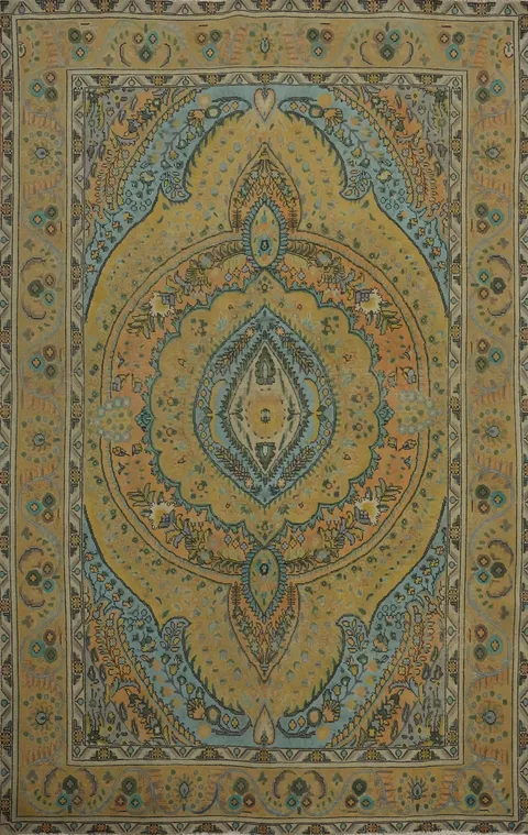 Handcrafted Wool Floral Tabriz Persian Area Rug 6x9