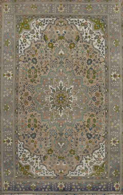 Traditional Floral Tabriz Persian Area Rug 7x10