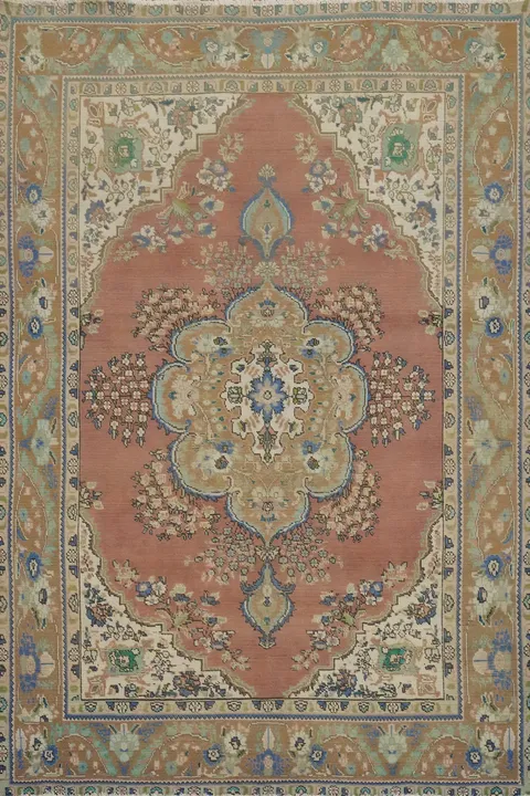 Vintage Wool Tabriz Persian Area Rug 6x9
