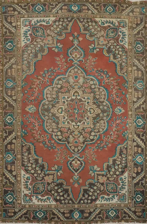 Traditional Wool Tabriz Persian Area Rug 6x9