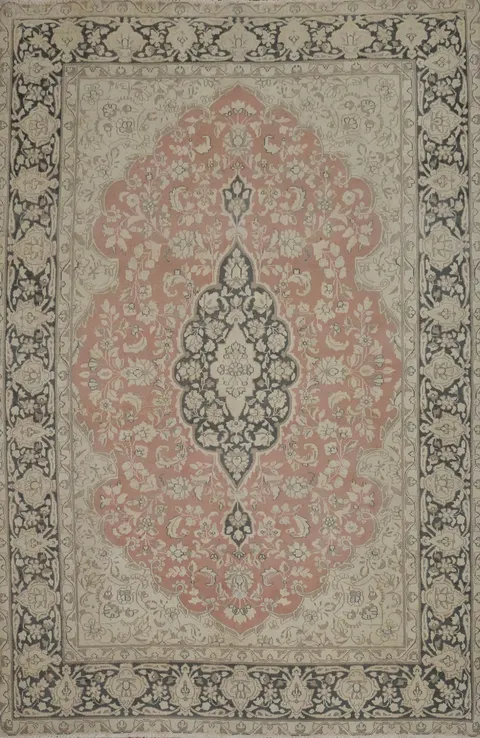 Vegetable Dye Pink Kerman Persian Area Rug 7x9