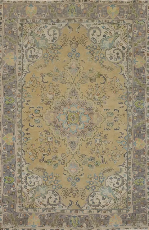 Traditional Wool Tabriz Persian Area Rug 7x9
