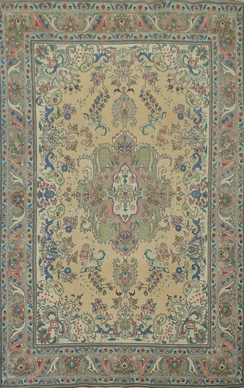 Traditional Wool Tabriz Persian Area Rug 6x9