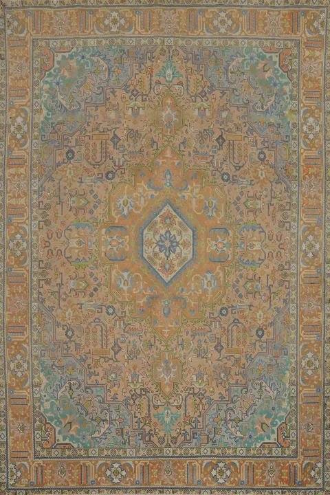 Vintage Wool Tabriz Persian Area Rug 10x13