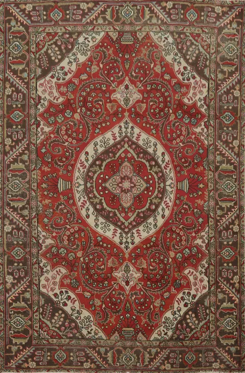 Traditional Floral Tabriz Persian Area Rug 7x9