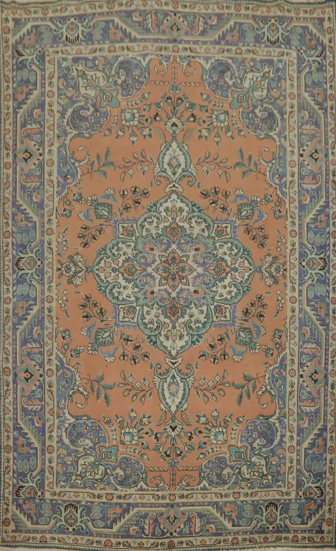 Traditional Wool Floral Tabriz Persian Area Rug 7x10
