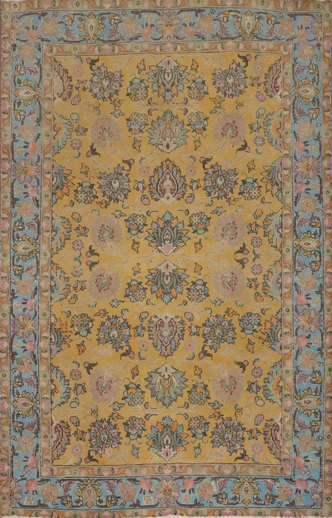 Handmade Floral Tabriz Persian Area Rug 6x9