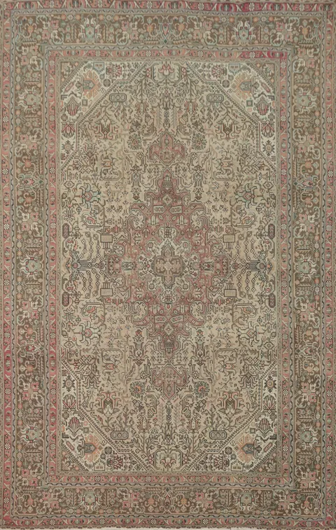 Traditional Wool Tabriz Persian Area Rug 6x9