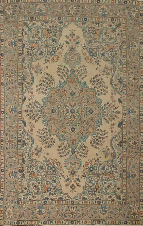 Vintage Tabriz Persian Area Rug 6x9