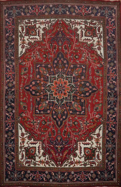 Vegetable Dye Red Heriz Persian Area Rug 9x13
