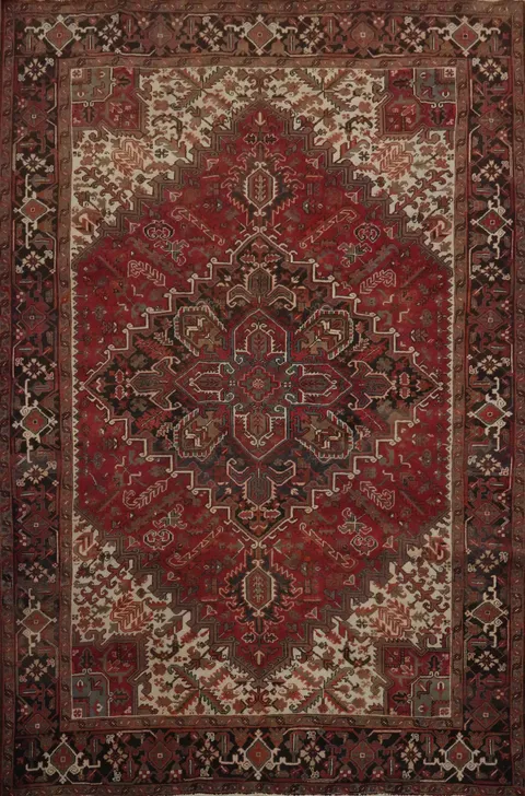 Vegetable Dye Wool Heriz Persian Area Rug 8x11