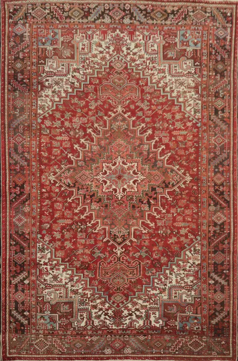 Vegetable Dye Wool Heriz Persian Area Rug 8x11
