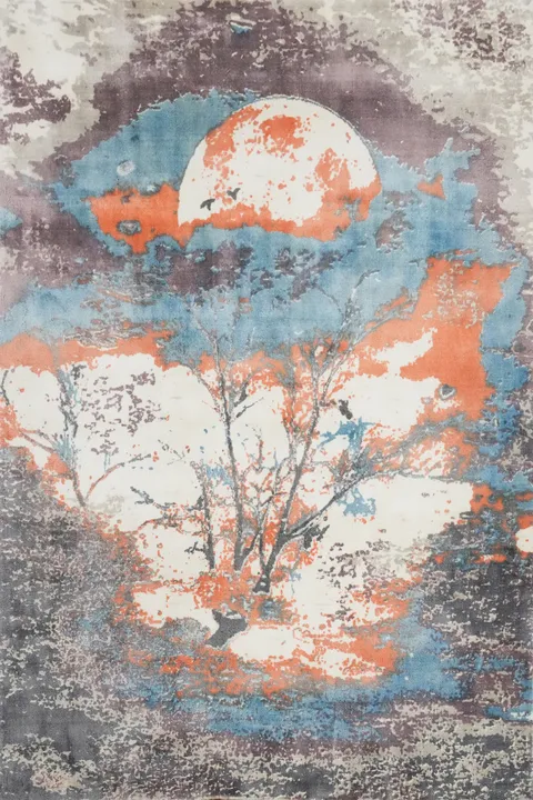 Moonlit Garden Mystical Handmade Abstract Rug 5x7
