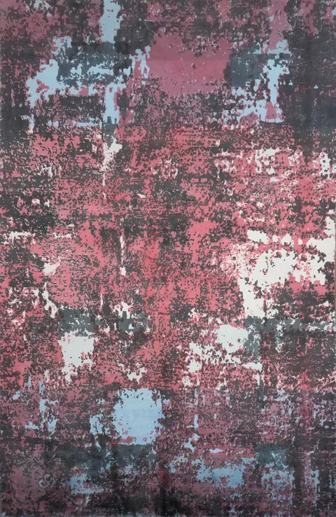 Distressed Look Abstract Area Rug 5x8