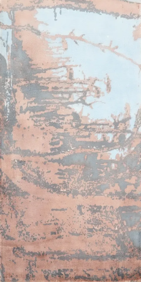Modern Abstract Rug 2x4 with Earthy Tones and Unique Design